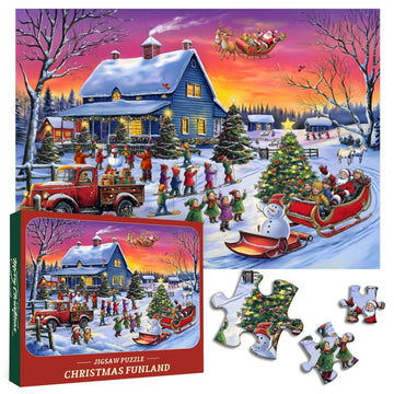 Pezzi di natalizio di puzzle funlands 1000